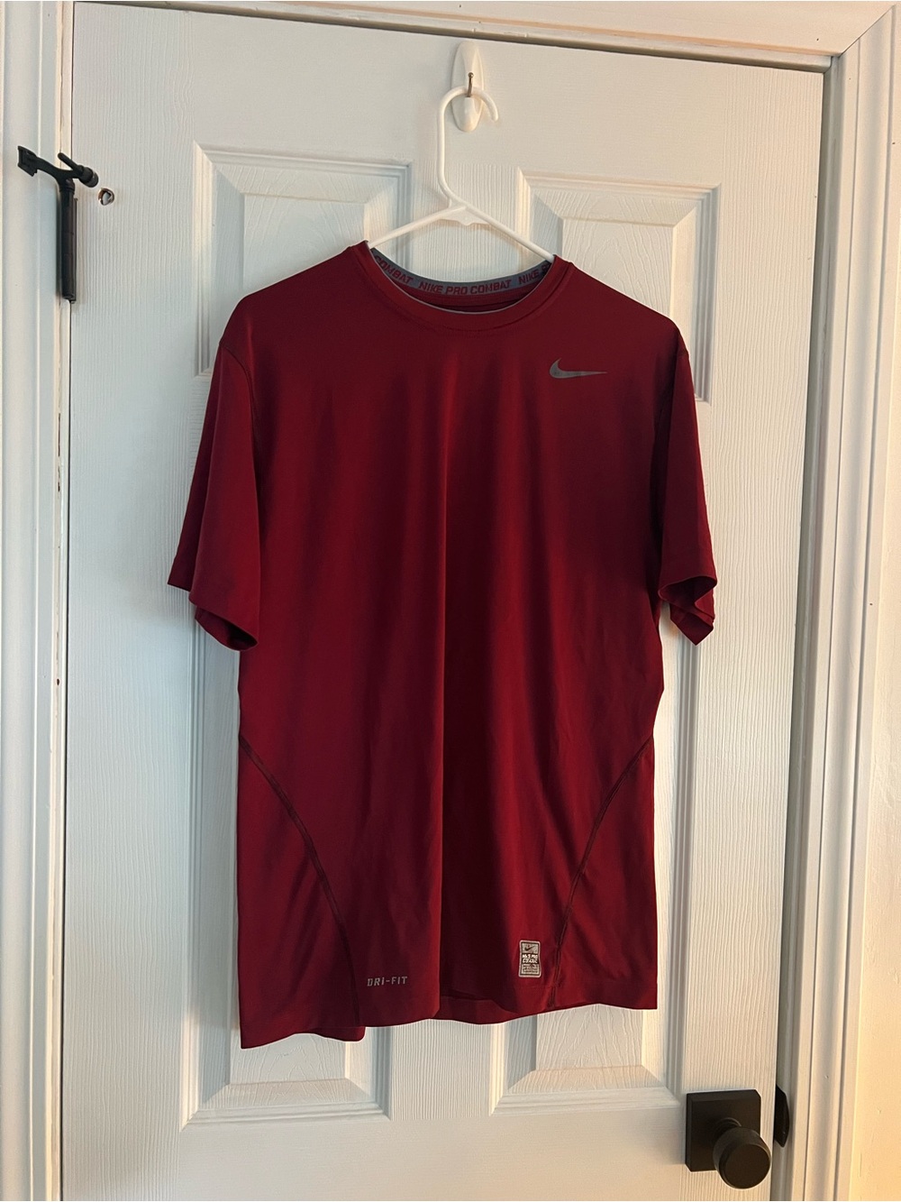 Nike Men’s Short Sleeve Dri-FIT Tee - Maroon with Silver Swoosh